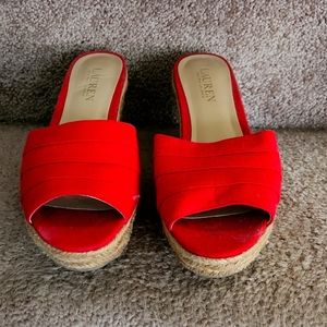 RALPH LAUREN PLATFORM SLIDES